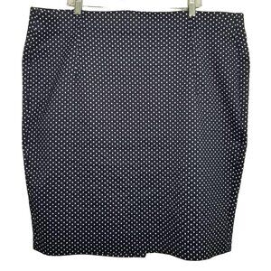 Lane Bryant Size 26 Skirt Knee Pencil Ponte Knit Polka Dot Pencil Stretch Slit